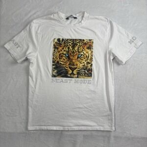 Rebel Minds Beat Mode Cheetah Whirt Short Sleeve Graphic Shirt‎ Men's XL